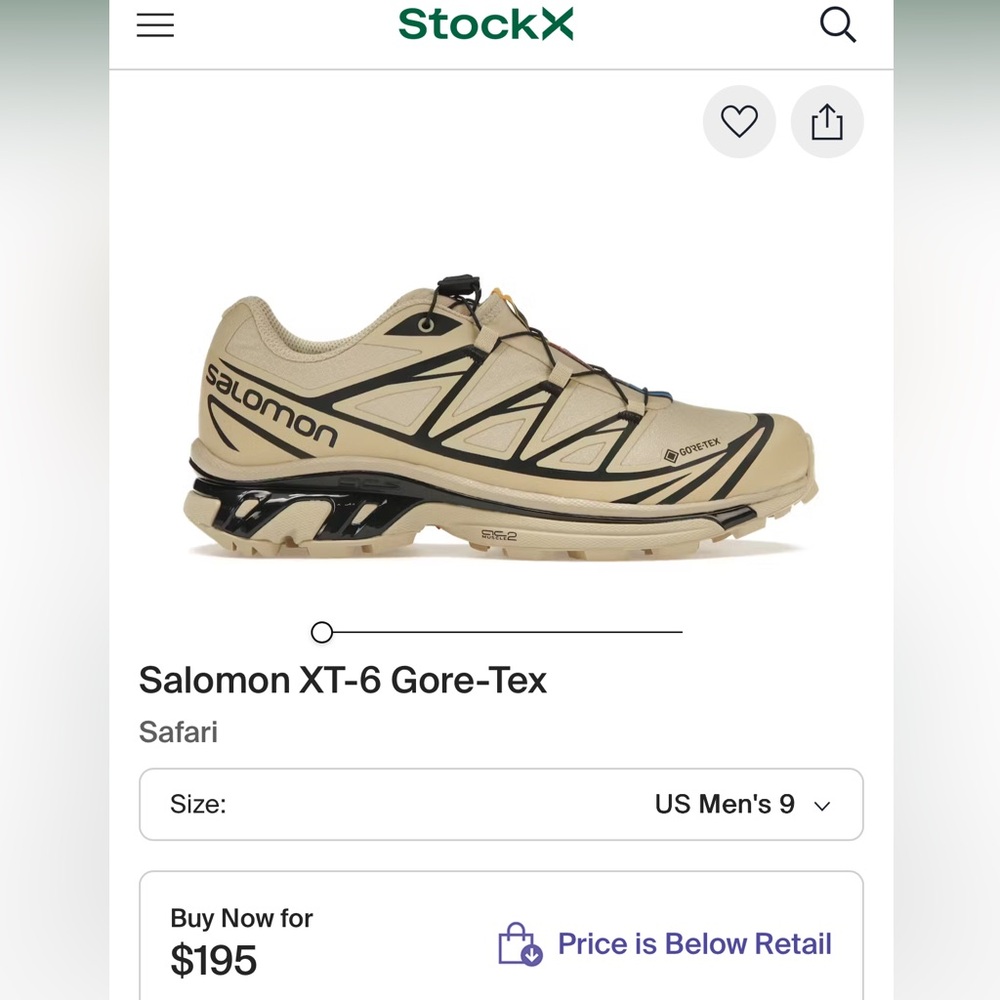 Salomon XT-6 Gore-Tex Men's Shoes in Tan and Black